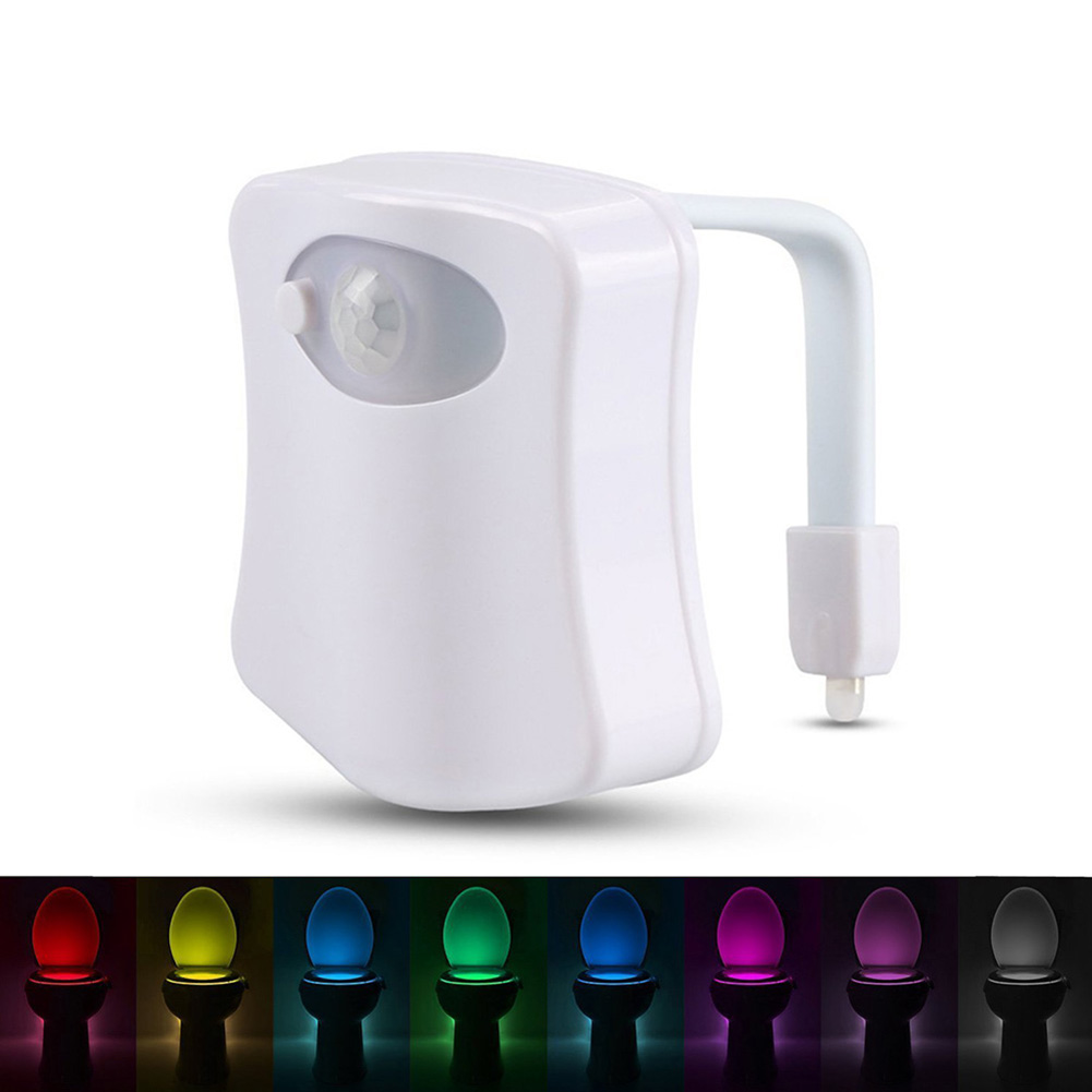 NEW 【Innovative design】Smart PIR Motion Sensor Bathroom Toilet Night light 8 Color Waterproof Backlight For Toilet Bowl LED Night Lamp WC Toilet Light. 