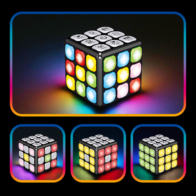 Huiye Cube Magic Toys Memory Training Pass Cube With Lights Sound Cool Attract Attention Cube Magic Toys For Children