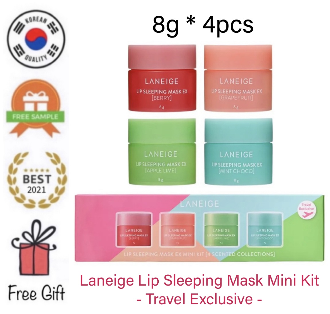 ️8g*4 Box Set ️ *2025 EXPIRY STOCKS* Laneige Lip Sleeping Mask Mini Kit [8g * 4 Flavours Berry