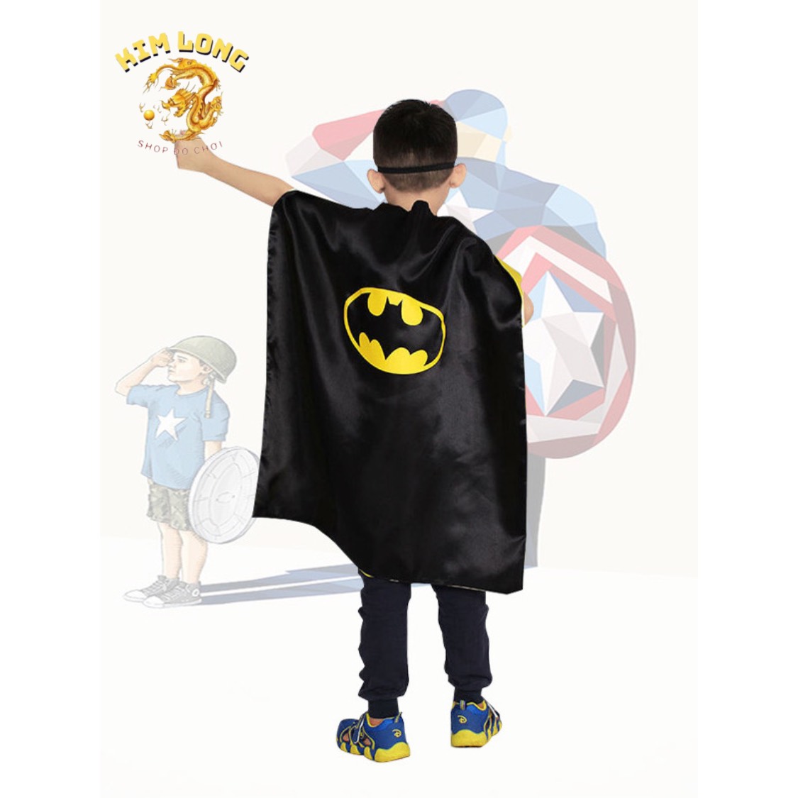 Áo Choàng và mặt nạ Siêu Nhân Siêu Anh Hùng Avengers Người Nhện người dơi Caption Iron Man Super Man Hóa Trang Halloween