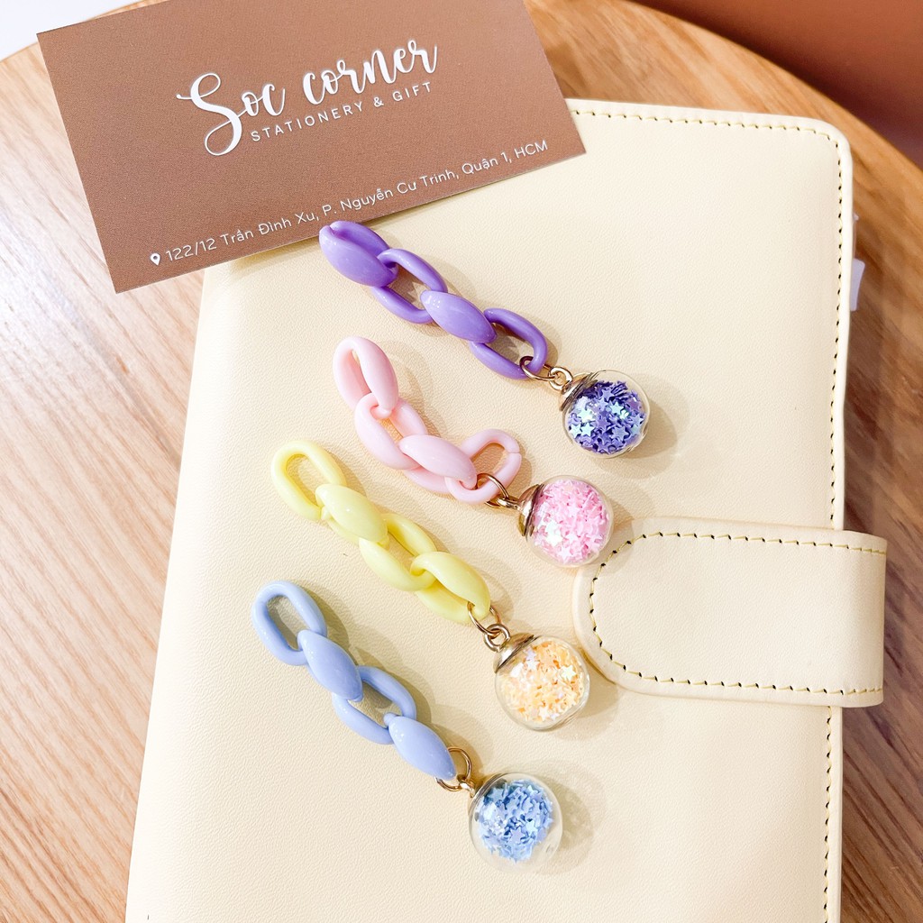 Móc treo trang trí sổ còng Planner quả cầu