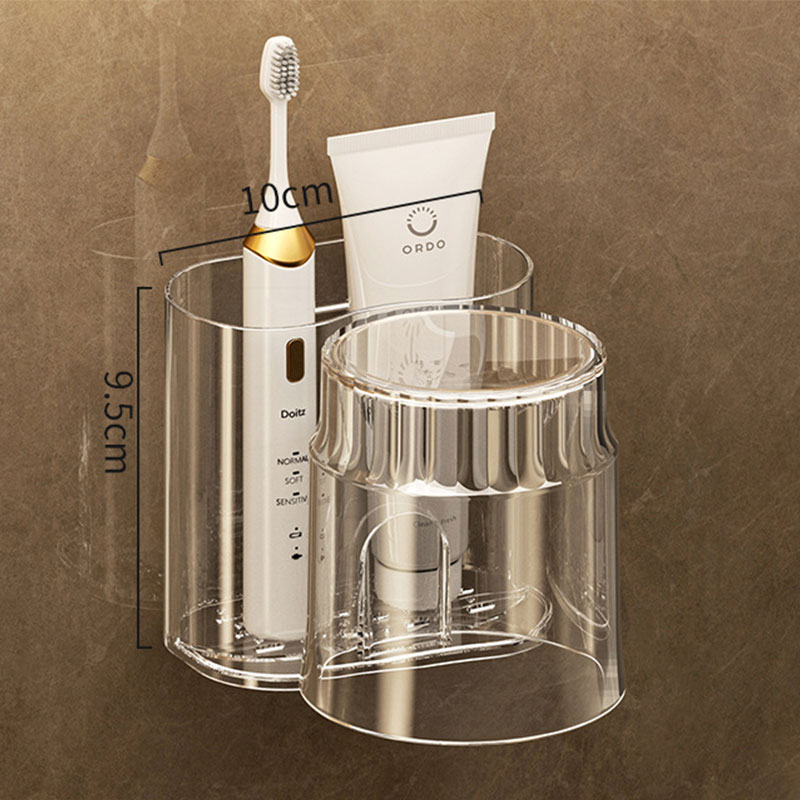Toothbrush holder mouthwash cup punch-free storage rack bathroom wall-mounted tooth cup toilet bathroom toothbrush holder toothbrush cup