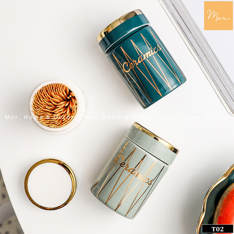 Lọ đựng tăm sứ cao cấp -T02