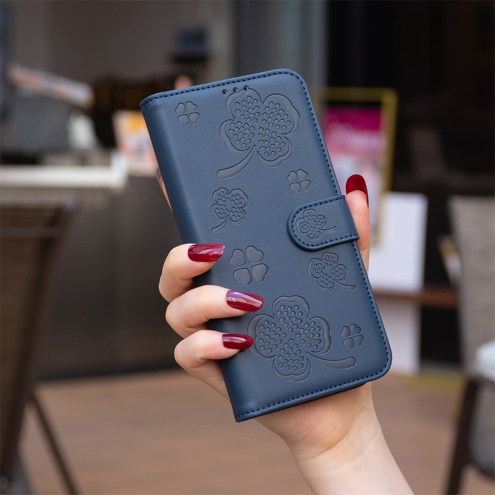 Case For Xiaomi Redmi Note 9 Pro Max Note 9s Redmi Note 8T Redmi 9 Redmi Note 9 Redmi 10X 4G Redmi 9A Redmi 9C Redmi 10A Poco C31 Redmi Note 8 Pro Fashion PU Leather Four Leaf Clover Phone Case Flip Folio Card Wallet Protective Back Cover