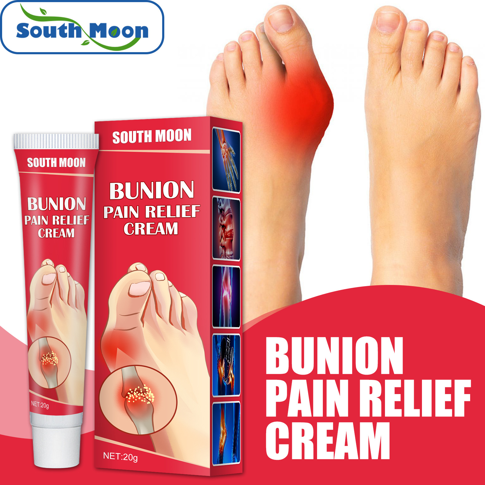 South Moon Bunion Pain Relief Cream Joint Toe Pain Relief Stiffness ...