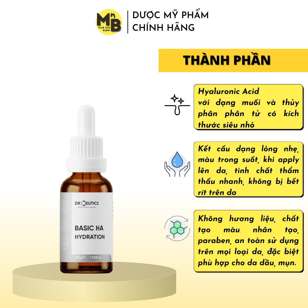 Tinh chất Basic HA Hydration DrCeutics Serum Cho Da Dầu Mụn 100ml