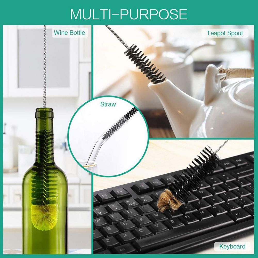 Denlun Máy chà cốc sữa bàn chải làm sạch tay cầm dài nước rửa kính Nylon đa chức năng hữu ích dụng cụ vệ sinh dụng cụ chà Cốc bàn chải cọ chai
