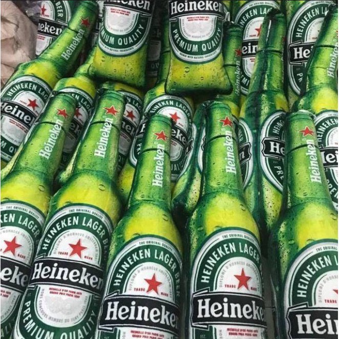Gối ôm hình chai bia Heniken, gấu bông Chai Bia Thú Nhồi Bông Quà Tặng Cho Mọi Lứa Tuổi
