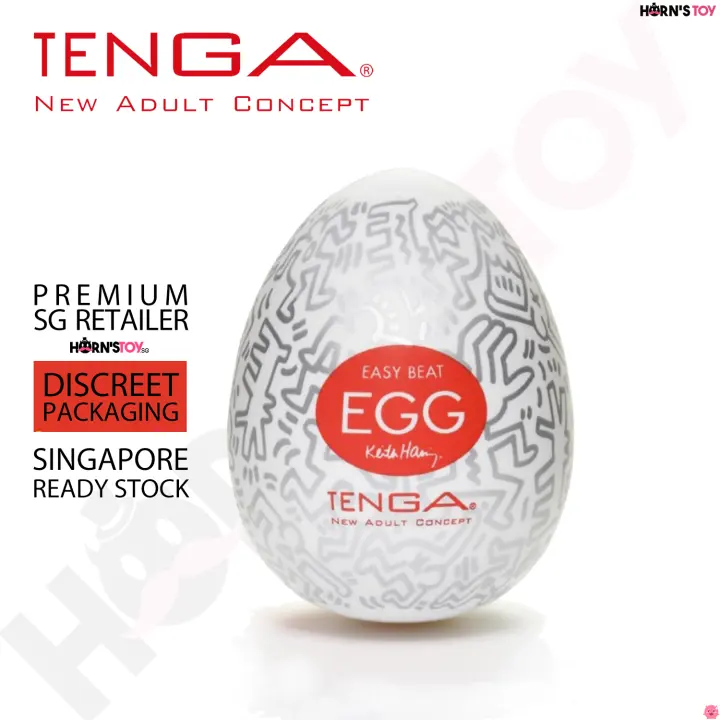 (SG) TENGA EGG KEITH HARING Party Series Discreet Masturbator Male Sex Stimulating Penis Massager Horns Toy