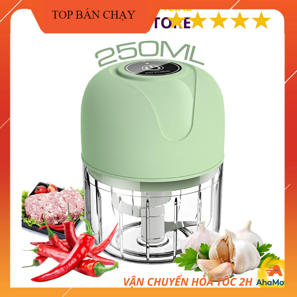 Máy xay TỎI, ỚT đa năng thế hệ mới 250ml, Máy xay đa năng chất liệu thép không gỉ, Xay mọi thực phẩm thịt, rau của quả ...