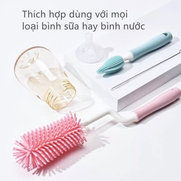 Bộ cọ rửa bình silicon cao cấp 3 chi tiết