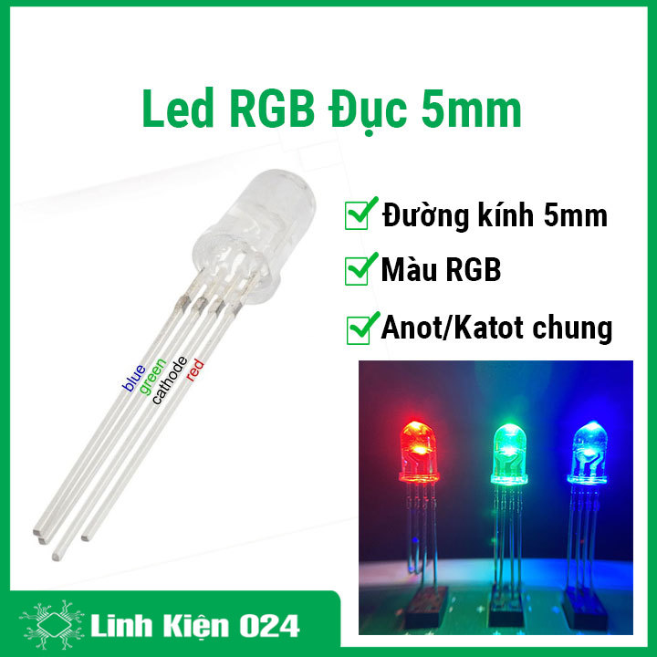 Led RGB đục 5mm làm mạch, trang trí, biển quảng cáo