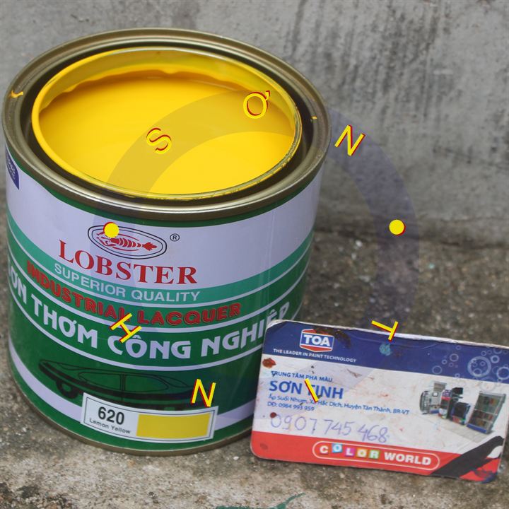 Sơn thơm công nghiệp Lobster màu vàng chanh lemon yellow 620 800ml
