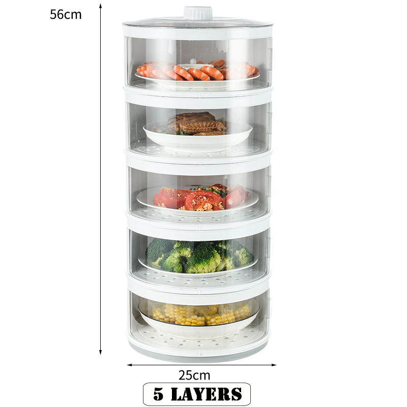 Lồng bàn giữ nhiêt, kệ đồ ăn 5 tầng, lồng bàn giữ nhiệt đựng thức ăn nắp xoay 5 tầng giữ nhiệt , bảo quản giữ nhiệt chống bụi