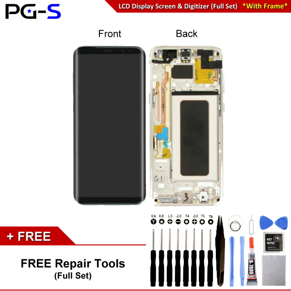 Ori Lcd Samsung Galaxy S8 Sm G950fd Sm G9500 Fullset Lcd Touch Screen Digitizer With Frame Gold Lazada Singapore