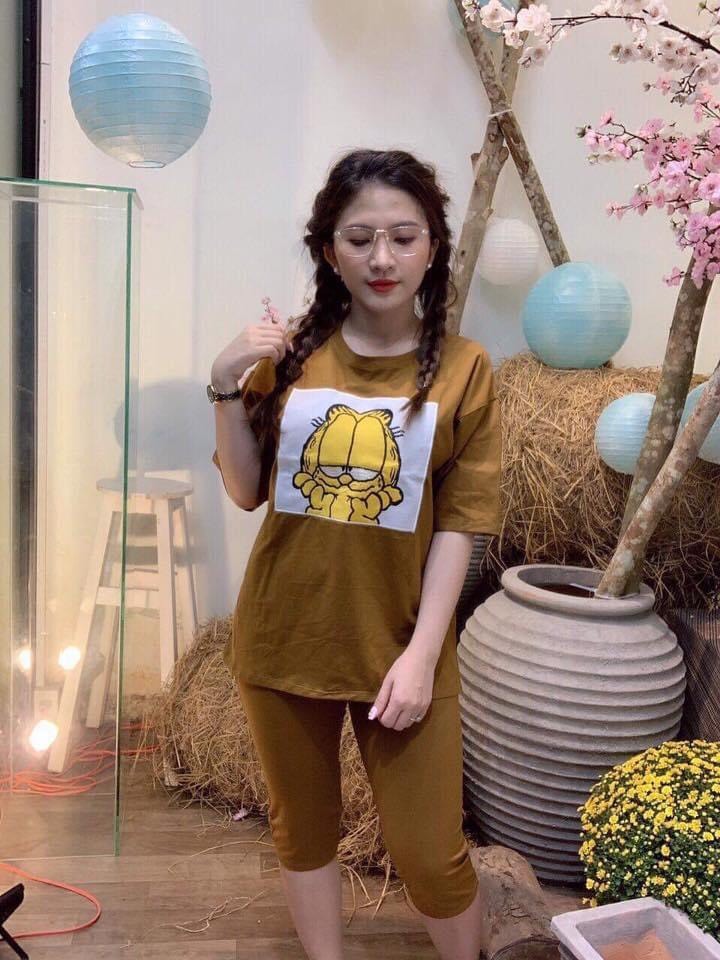 Xả kho 25k/bộ) bộ nữ cộc tay chất cotton siêu mát dáng thể thao