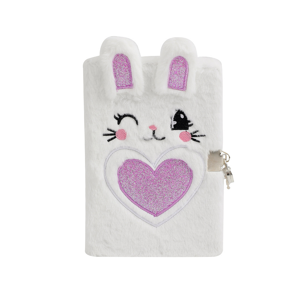 A5 Notebook With Lock Lockable Children's Notebook Cute Plush Diary Book New Kids' Notebook Cartoon Notebook With Lock
