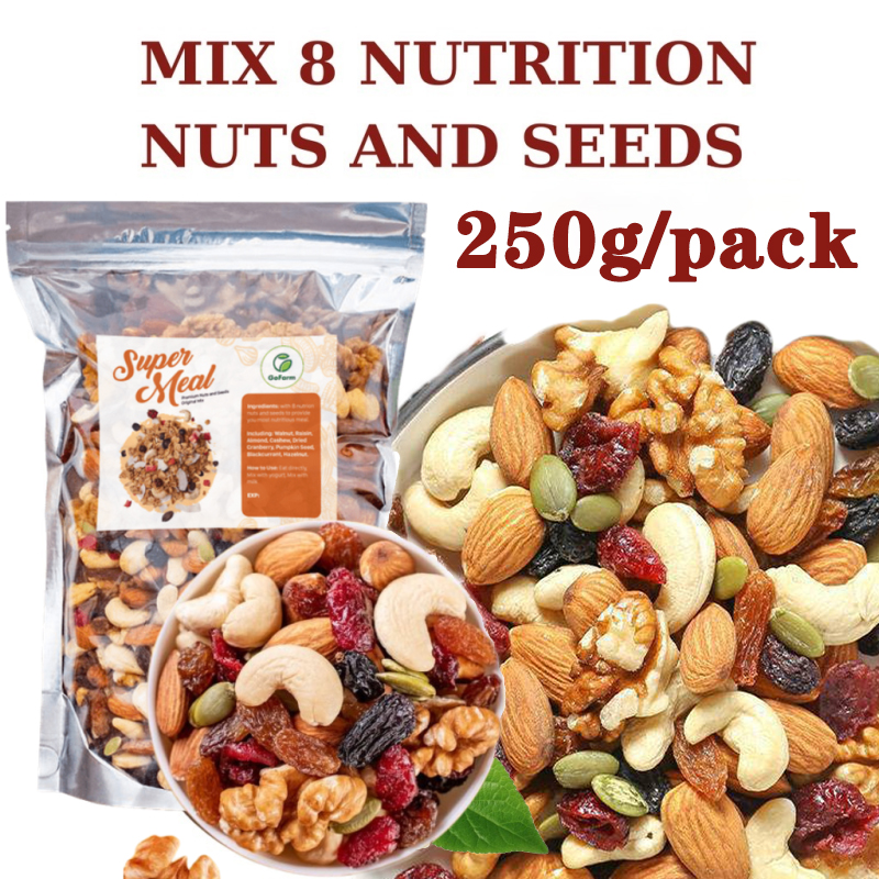 250g/pack GOFARM Super meal Mixed Nuts and Dried Fruits Instant Healthy