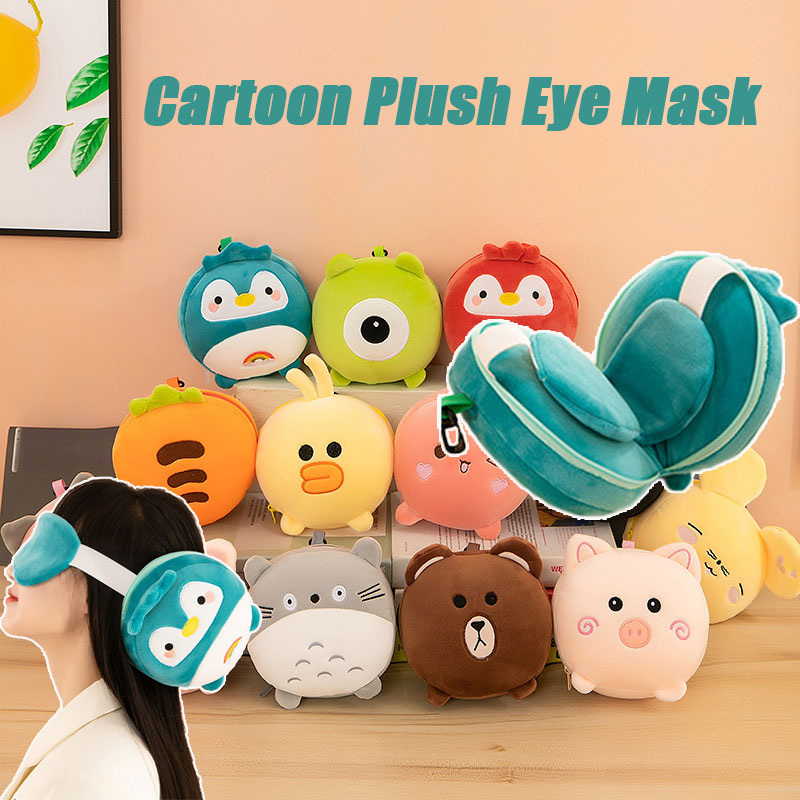 BelkVilo 2-in-1 Plush Penguin Travel Pillow - Pink Kids Neck Pillow For Airplane & Car Rides