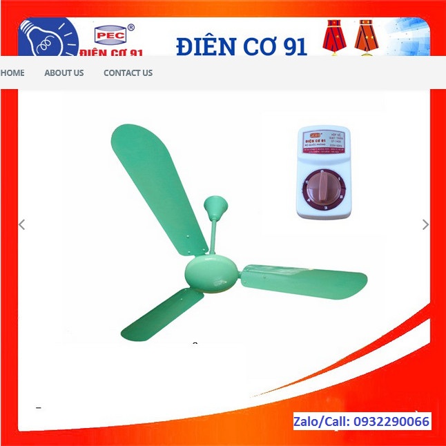 Quạt trần 3 cánh sắt Điện Cơ 91 QT1400 ( Sải cánh 1400mm, sử dụng hộp số 5 cấp)