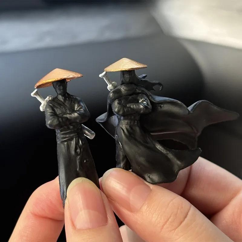 1/4PCS Resin Mini Figures Model Ancient Ninja Samurai Warrior Modeling Car Decoration Ornaments