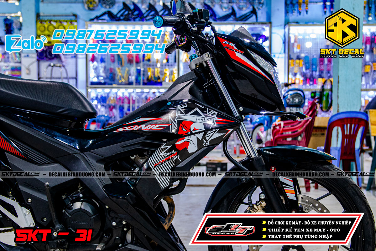 tem rời sonic đen trắng đỏ king drag 31