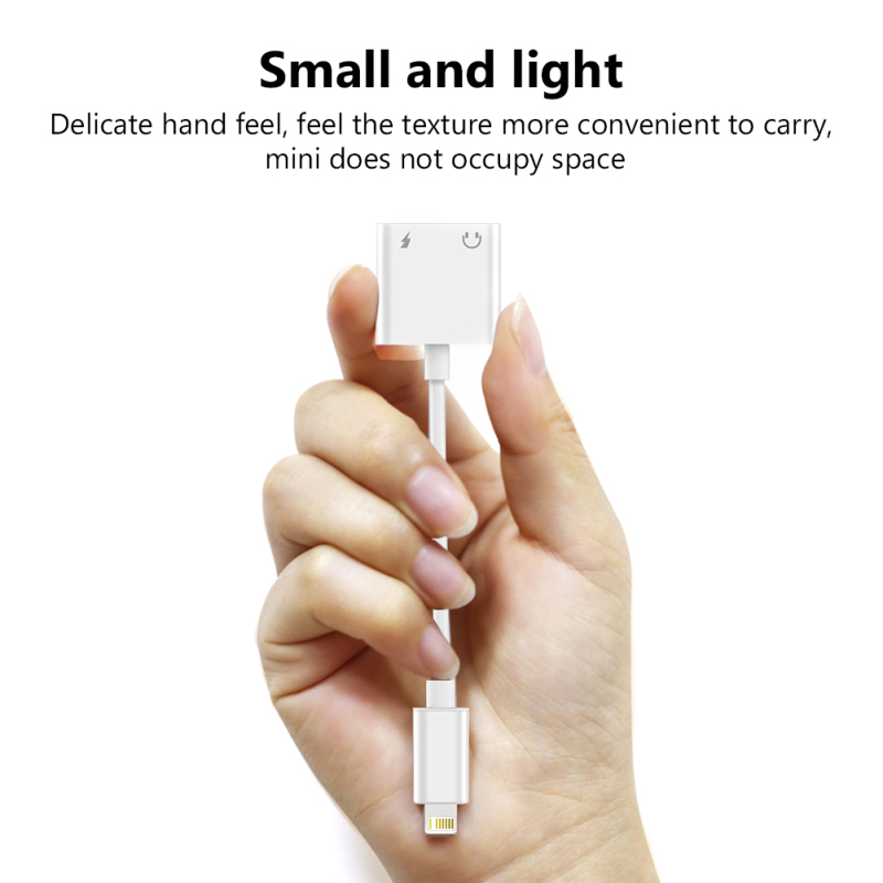 Mobile Audio Adapter 3.5mm Jack Headset Charging Connector Adapter Cable For Iphone