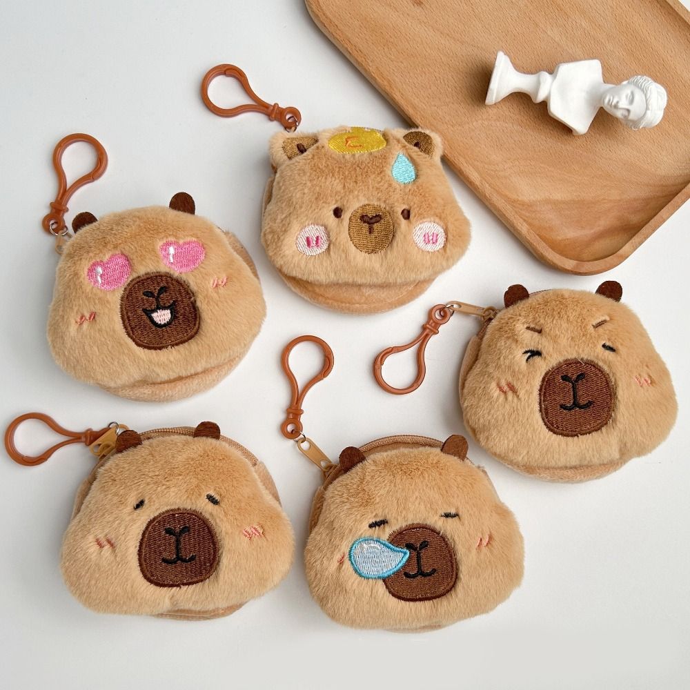 Portable Zipper Capybara Coin Purse Wallet Bag Pendant Money Bag ...