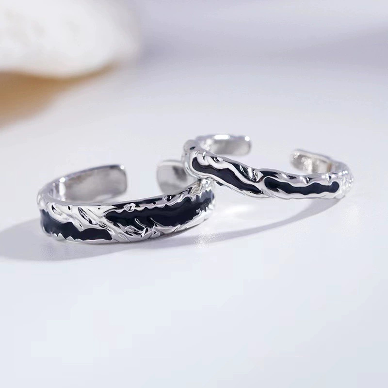 Vintage Shadow Ring Men's and Women's Niche Cold Wind Opening Ring ...