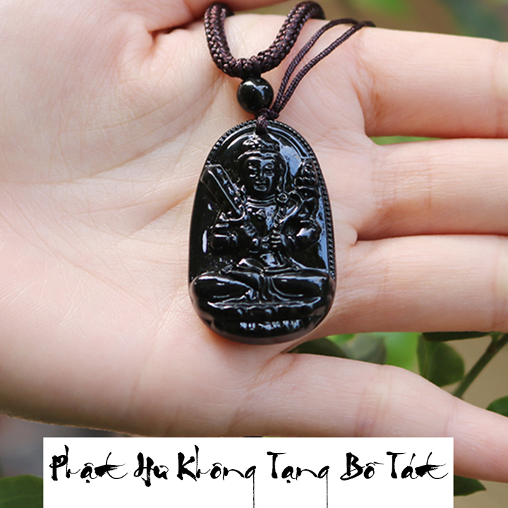 Vòng cổ dây chuyền mặt phật Hư không tạng bồ tát size 3.7cm x2.4cm - Phật bản mệnh người tuổi sửu, tuổi dần - Mang lại sức khỏe bình an may mắn tài lộc