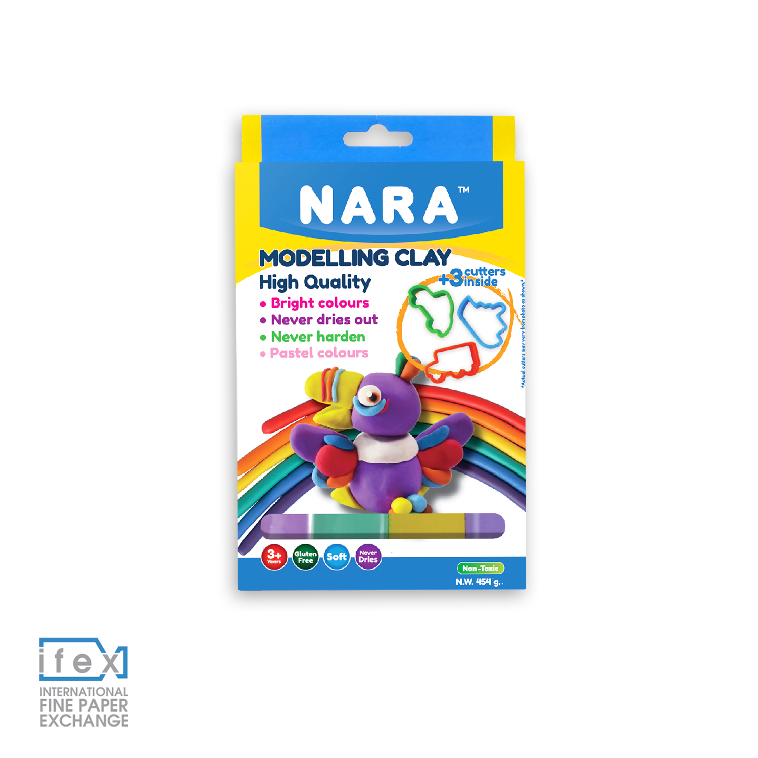 Nara Modelling Clay; 4 pastel colors, 4 rectangular sticks 454g Lazada PH