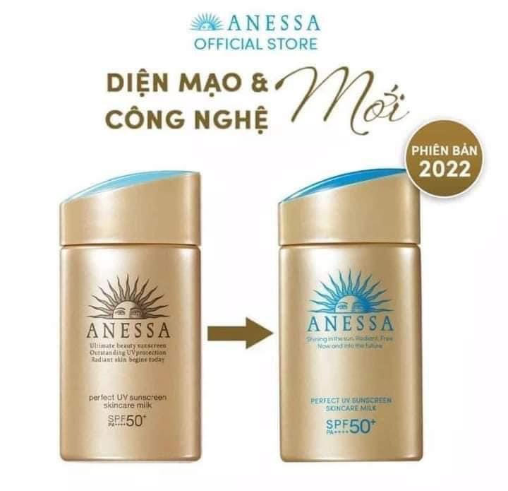 Kem chống nắng Anessa Perfect UV Sunscreen Skincare Milk SPF 50+ PA++ dành cho Da Dầu & Da Dầu Mụn màu vàng 60ml - MẪU MỚI NHẤT