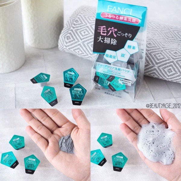 Bột rửa mặt than hoạt tính và đất sét Fancl Nhật Bản (60 gói)