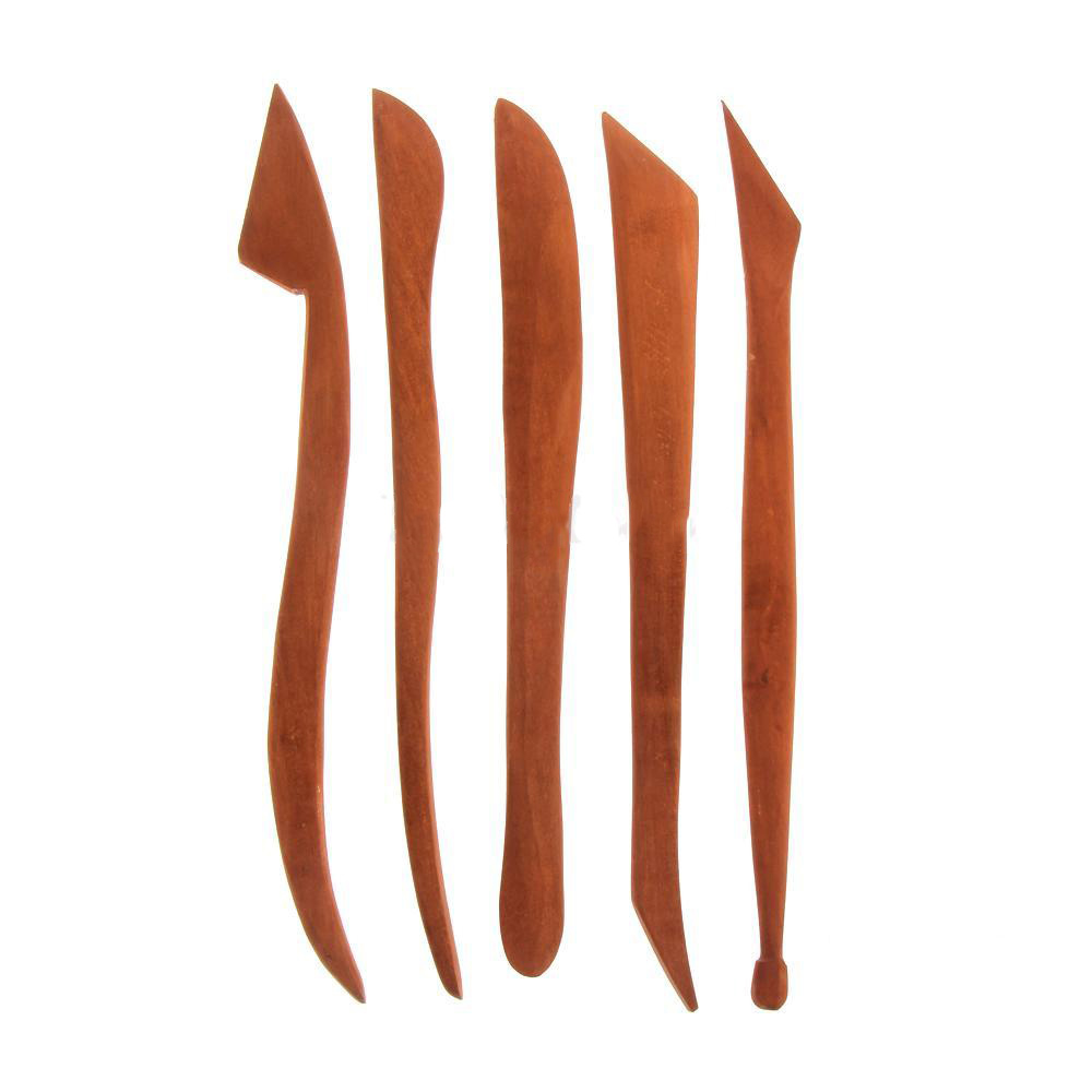 5 Pieces Big Red Clay Sculpture Wooden Pottery Ceramic Molding Tool ...