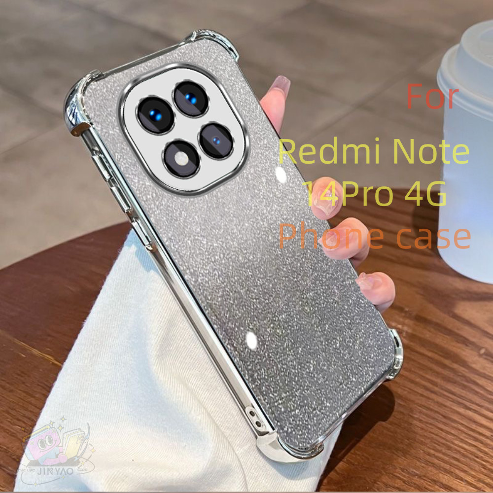 【Upmarket】For Redmi Note 14 Pro 4G Phone Case Transparent Lens Protector Lightweight Luxurious Unique Glitter Protective Case. 