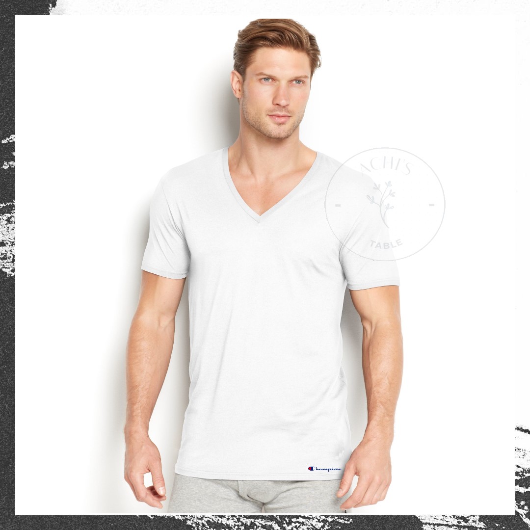 Champion Cool White vneck shirt | USA 