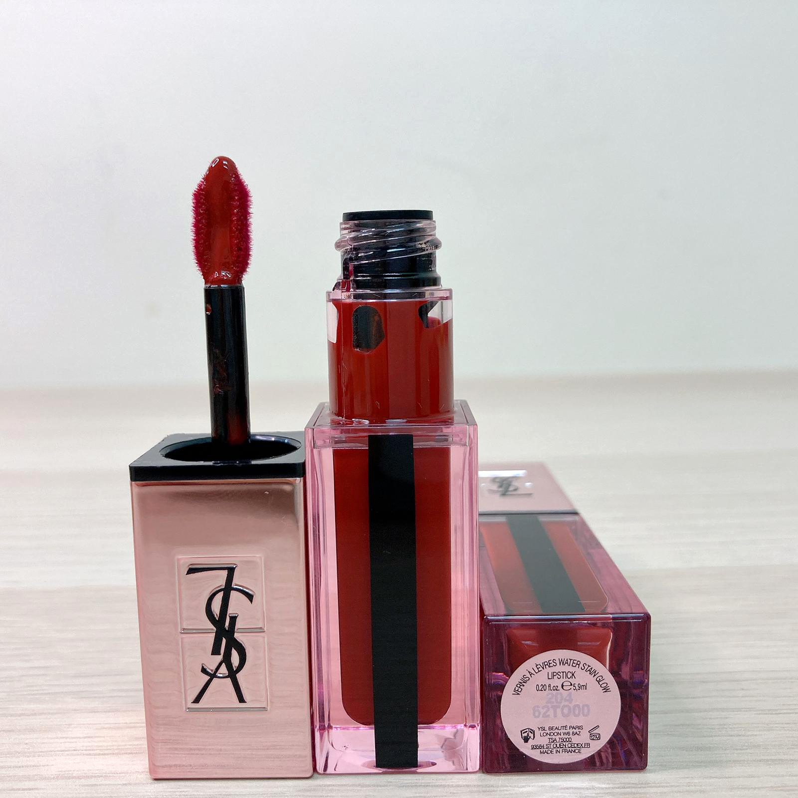 ysl vernis à lèvres water glow 204 private carmine