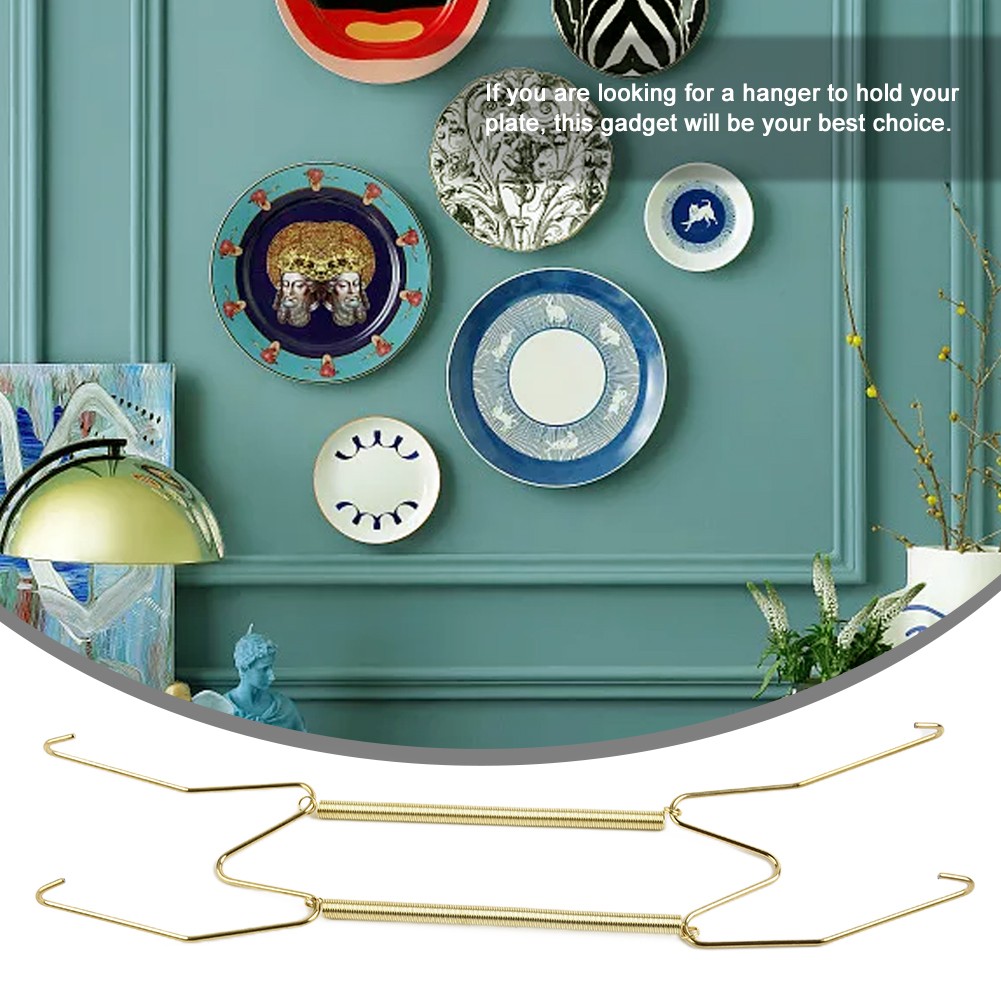 Plate Hanger W-Shaped Plate Invisible Spring Hanging Plate Hook Spring Holder