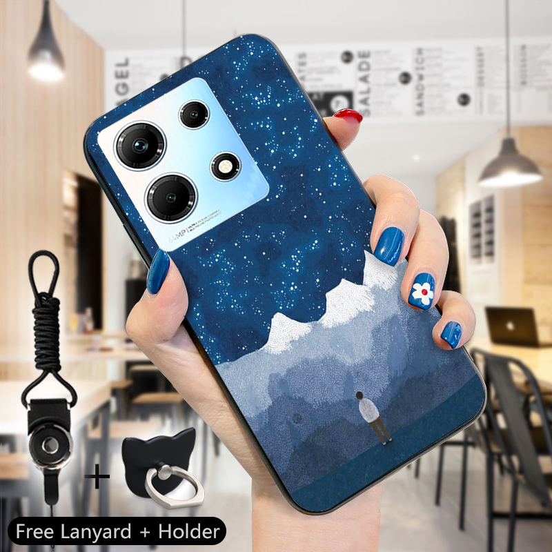 Pmp case casing for infinix note 30 note 30 5g 30 pro 30 vip comic seaside pavilion city street dusk scenery phone case girl boy shockproof soft silicone tpu protective phone casing