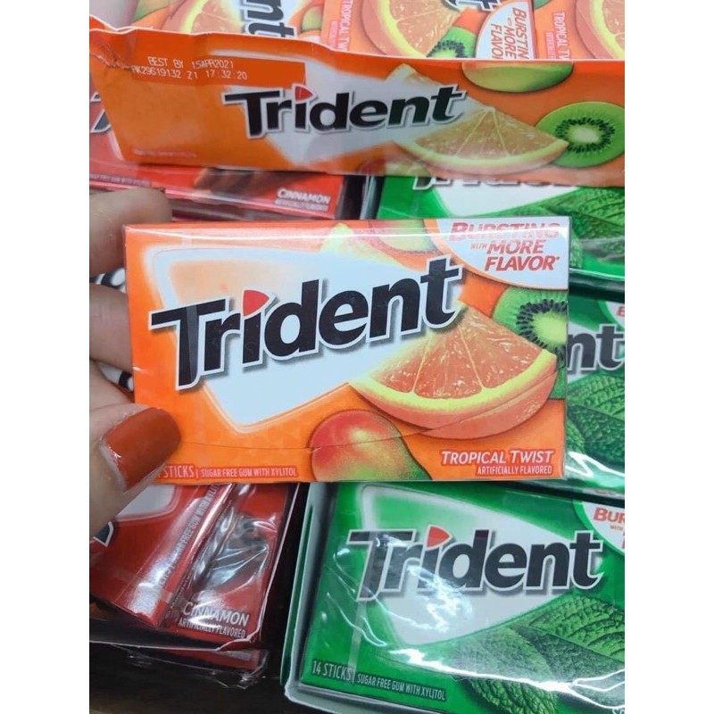 (4 vị) Kẹo gum Trident (14 viên - Sugarfree)
