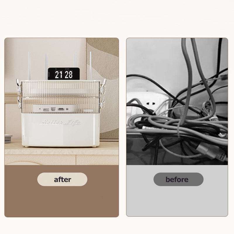 Storage box desktop cable socket light luxury living room storage rack Plastic