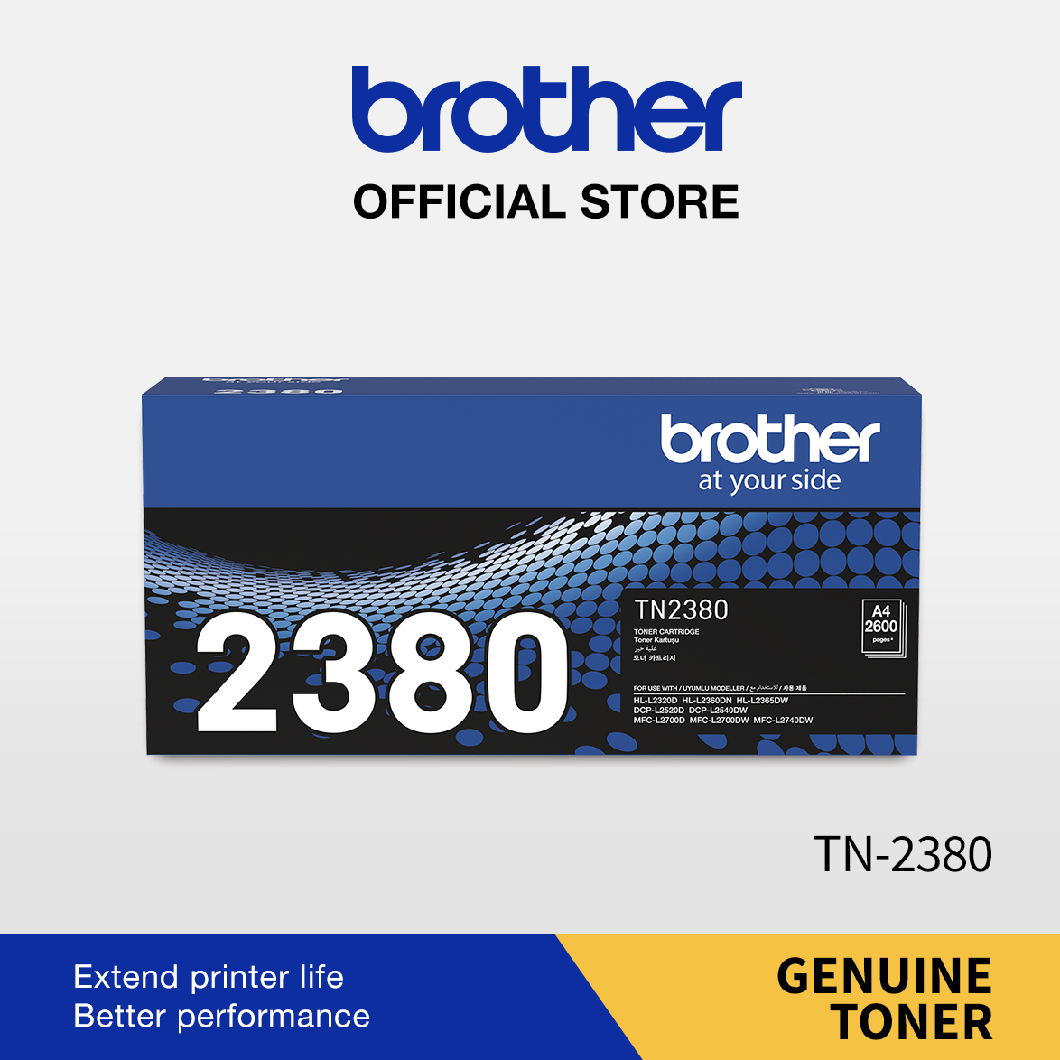 Brother TN-2360/TN-2380 Original Toner Cartridge, for HL-L2360DN, HL-L2365DW, DCP-L2540DW, MFC-L2700D, MFC-L2740DW | Lazada Singapore