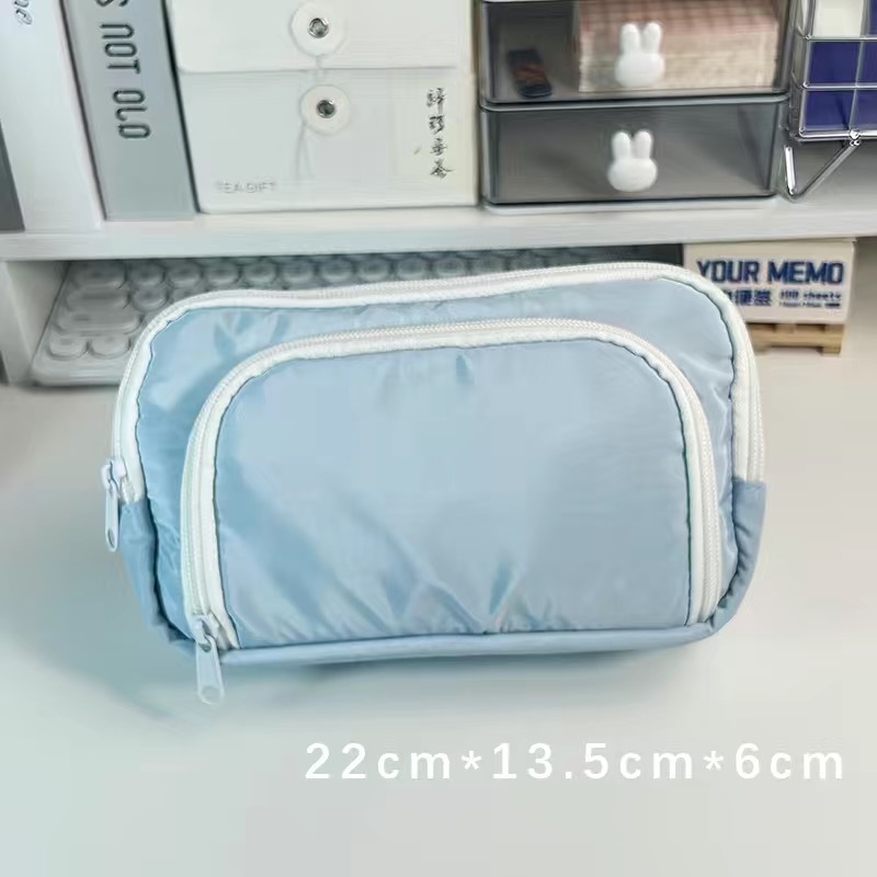KS Student pen bag ins large capacity minimalist stationery case pencil case student stationery cosmetic bag
