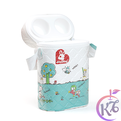 Bình ủ đựng bình sữa Jiading - ĐÔI - Bé trai- cổ thường lõi nhựa cao cấp, ủ được các loại bình sữa cổ hẹp trên thị trường dung tích ~ 250ml - họa tiết ngẫu nhiên - u dung binh sua cho be