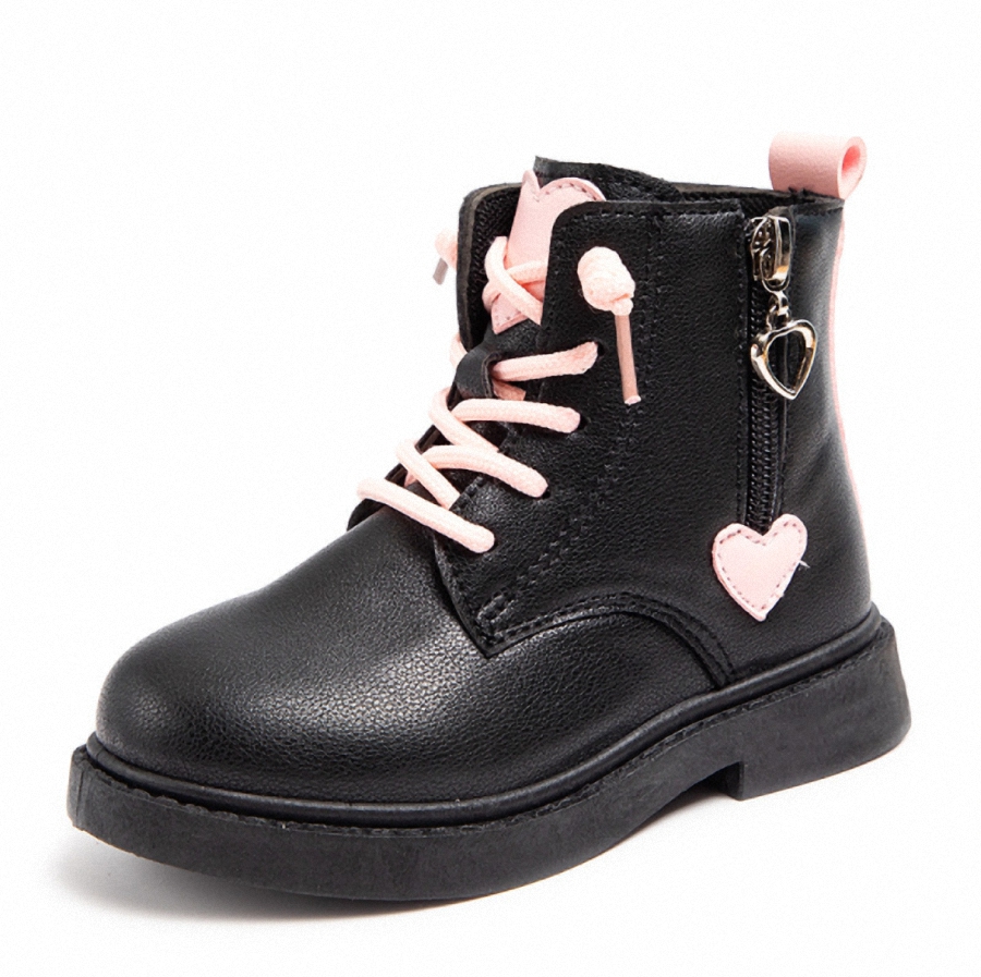 Giày Boot da cho bé gái (cao cấp ) hình trái tim (mẫu mới nhất ) HT109