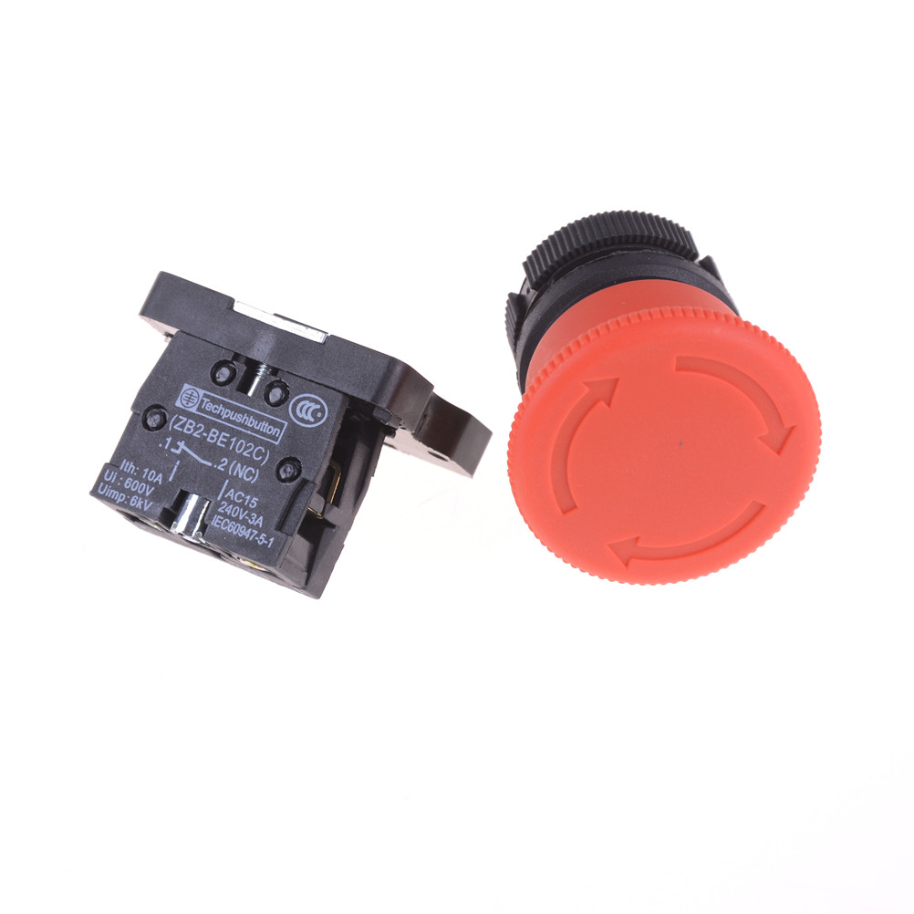 Sun 1 chiếc công tắc nút bấm dừng khẩn cấp hình nấm đỏ nc 22mm xb2-es542