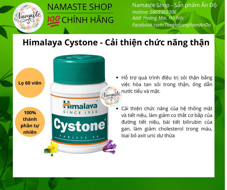 Himalaya Cystone - Cải thiện chức năng thận, tình trạng sỏi thận, viêm tiết niệu
