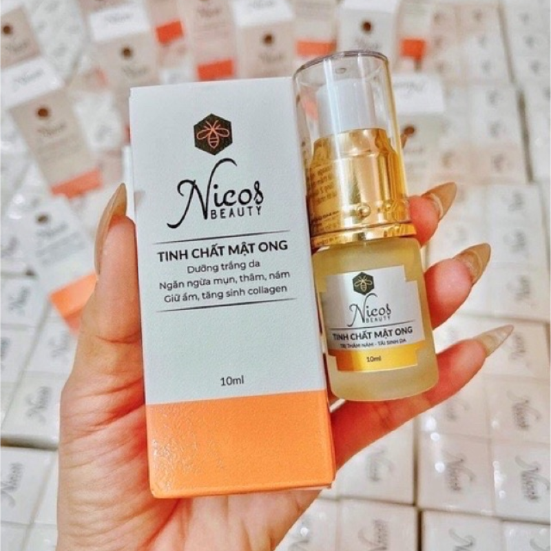 Serum dưỡng da tinh chất mật ong nicos 10ml, dưỡng trắng, giữ ẩm, căng bóng da