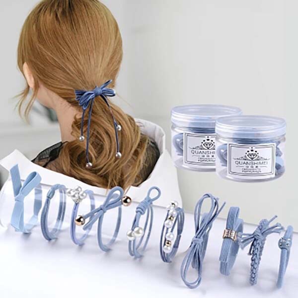 Bộ 12 thun cột tóc sành điệu nhiều kiểu K112