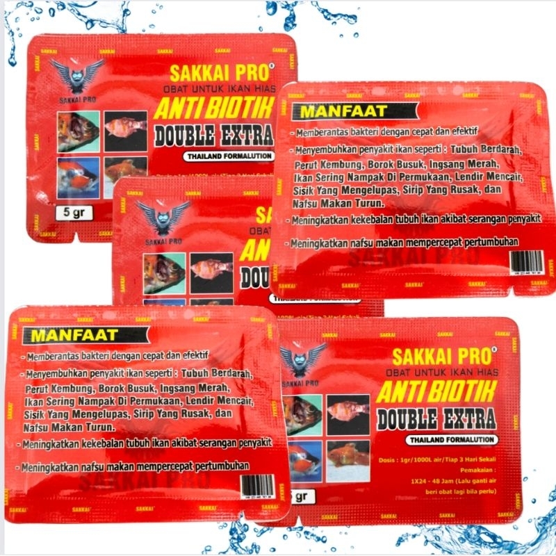 Obat ikan anti jamur ANTIBIOTIK SAKKAI PRO 5GR
